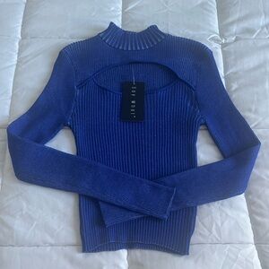 Say What? Vibrant Blue Ribbed Knit Top